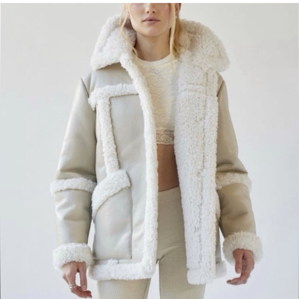 Urban Outfitters Women's Natural Willa Faux Leather Jacket